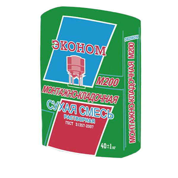 Смесь М200 монтажно-кладочная ЭКОНОМ ФИНСТРОЙ, ТУ, 40 кг